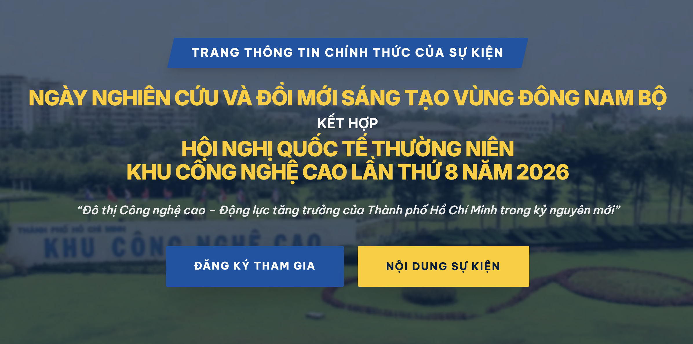 Hội nghị quốc tế thường niên Khu Công Nghệ Cao lần 8 năm 2026